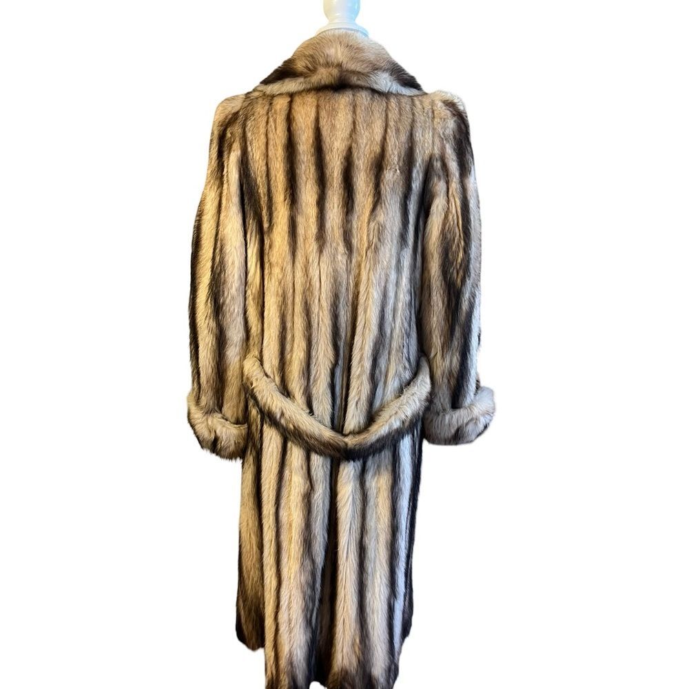 Natural Full Skin Fitch Fur Coat Size M Genuine Fur Womens by Smith Furriers - Picture 4 of 11
